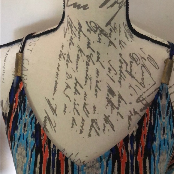 Blue and Orange Maxi dress - Picture 3 of 4